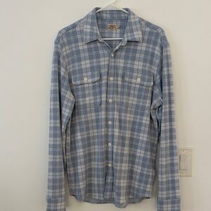 Faherty Light Blue & White Plaid Button Down Shirt